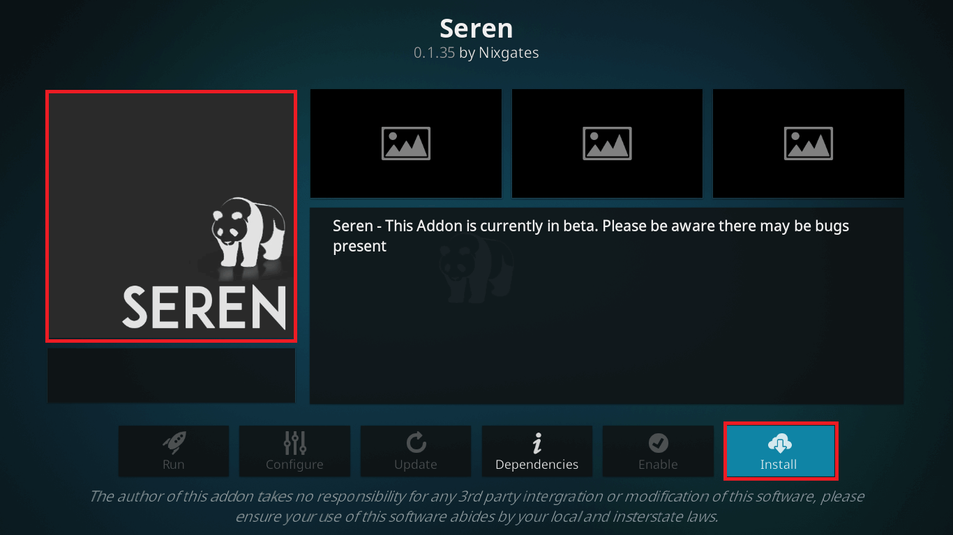 Install Seren Kodi on Leia 18