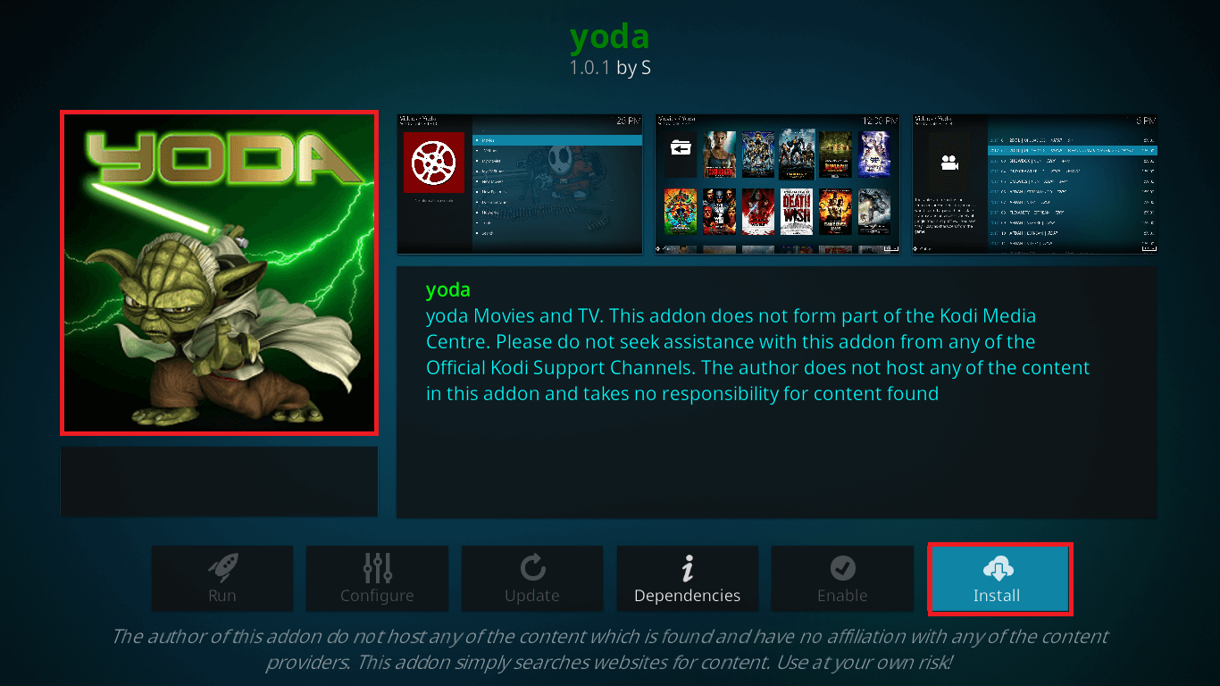 Install Yoda Kodi Addon on Leia