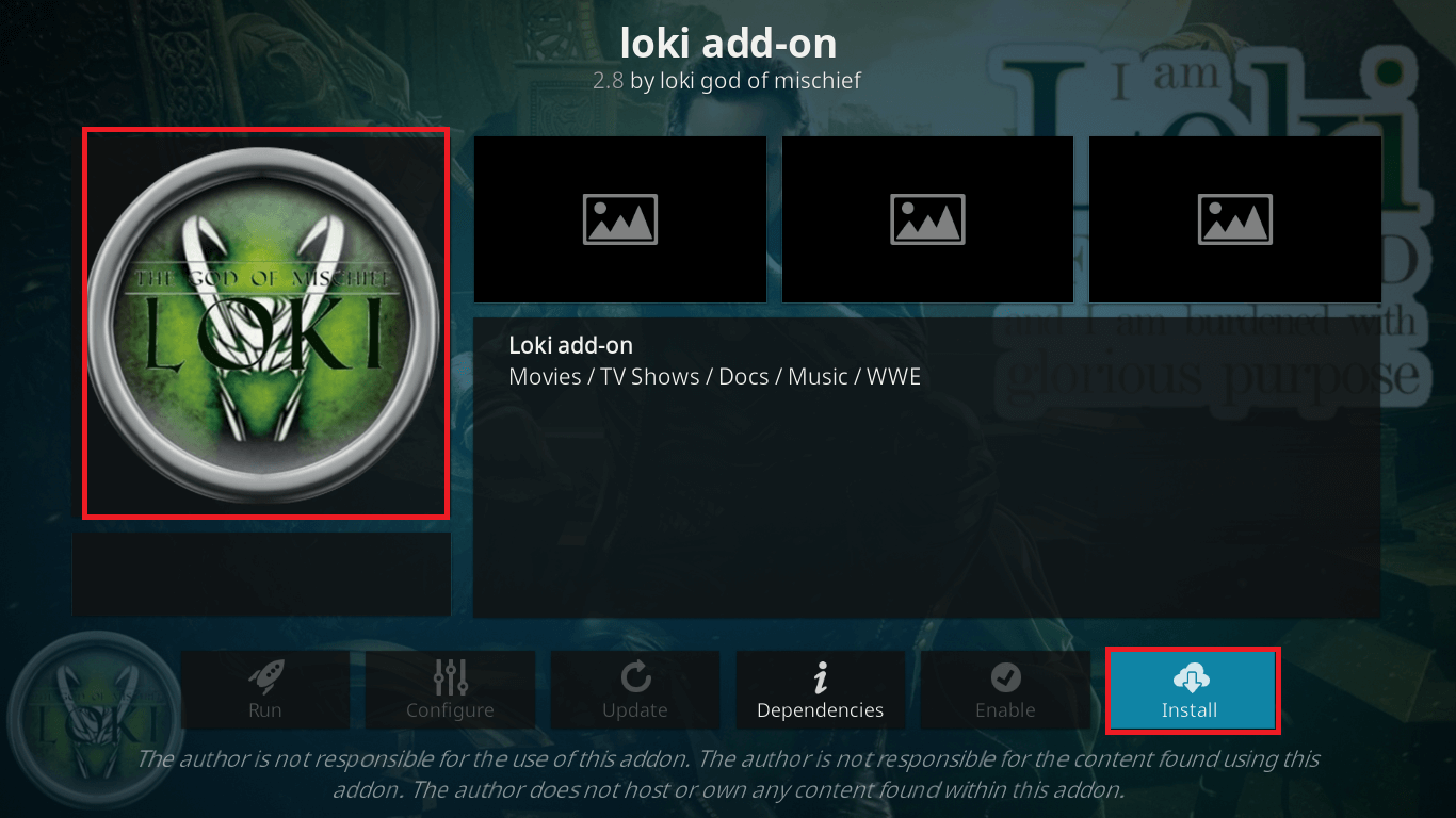 Install Loki Kodi Adodn on Leia